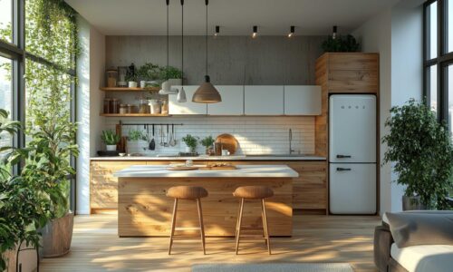 Küchengestaltung mit Pflanzen und einer klaren Ordnung